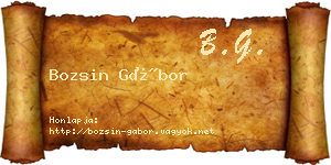 Bozsin Gábor névjegykártya